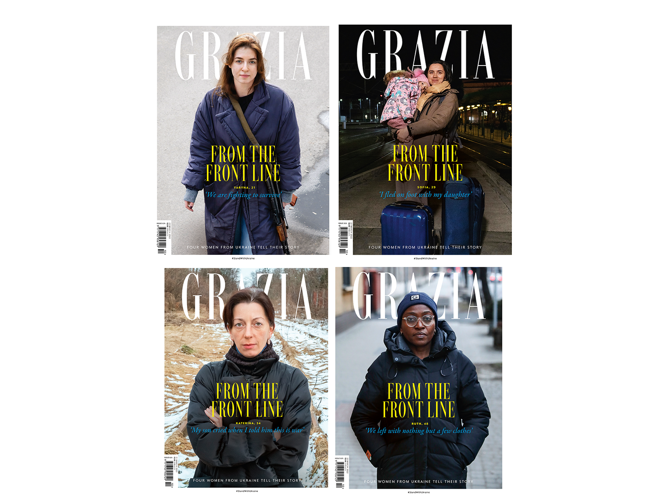 Grazia publishes cover in solidarity with women in Ukraine on International Women's Day